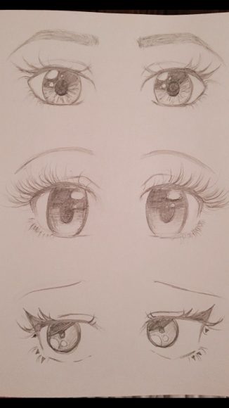 Cách vẽ mắt anime cute