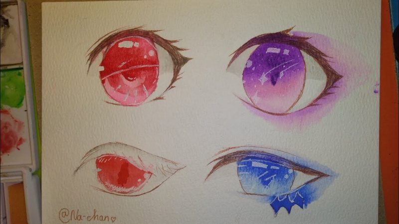 Cách vẽ mắt anime khi tô màu