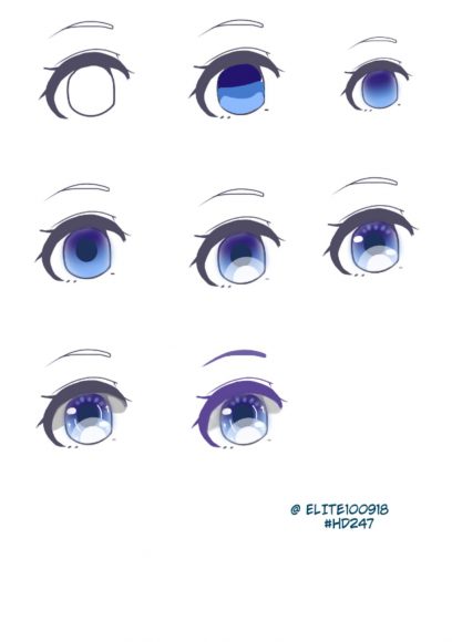 Cách vẽ mắt anime nữ dễ thương