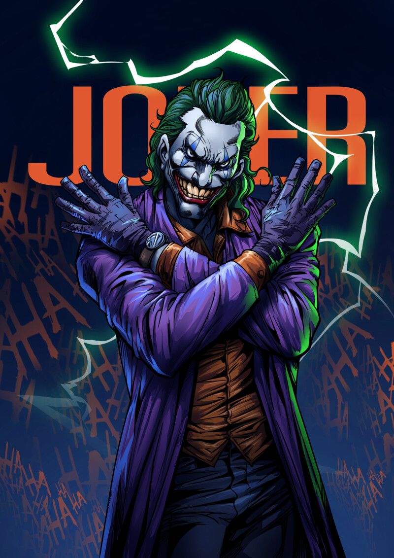 The Joker  Chibi Hình xăm màu trắng Ảnh hoạt hình chibi