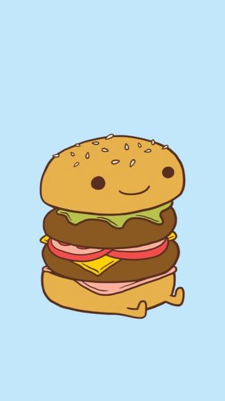 Hình ảnh đồ ăn cute với miếng hamburger