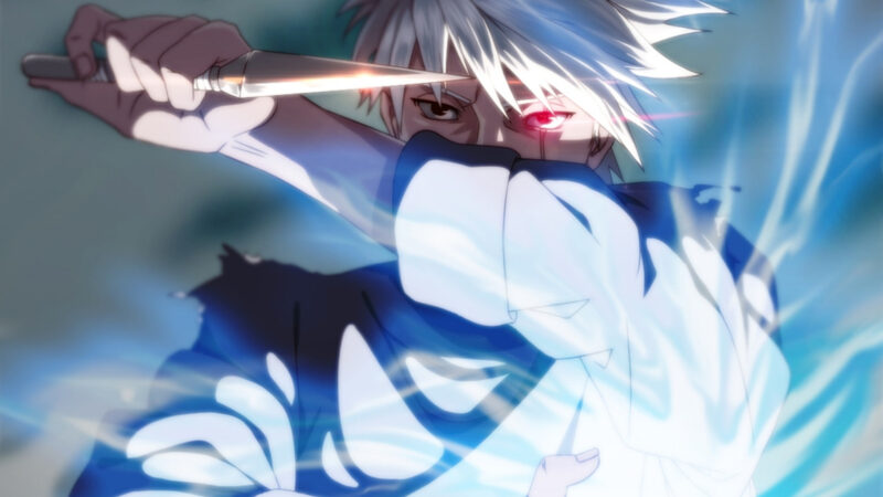 hình nền Kakashi cầm kiếm ngầu và ánh sáng đẹp mắt