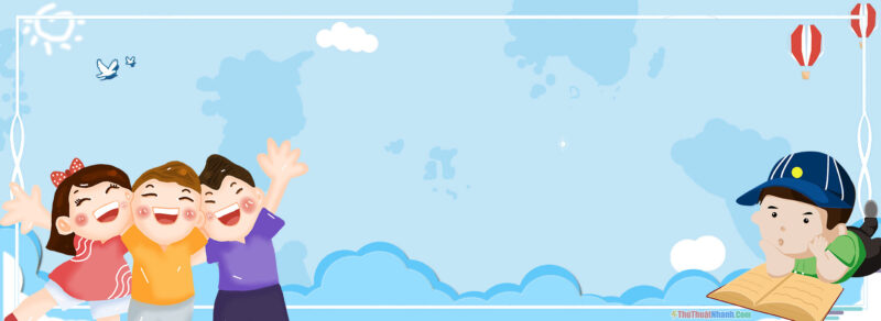 hình nền mầm non màu xanh dương đẹp