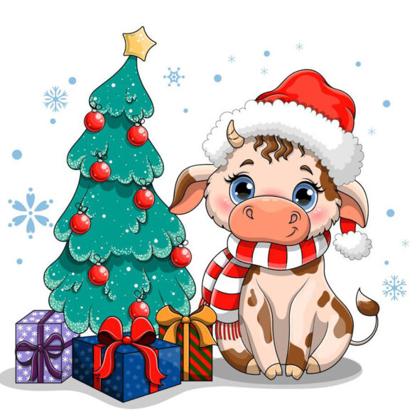 Hình ảnh Avatar Noel chú bò dễ thương