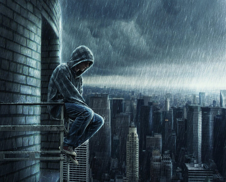 Hình ảnh Avatar tự kỷ dưới mưa