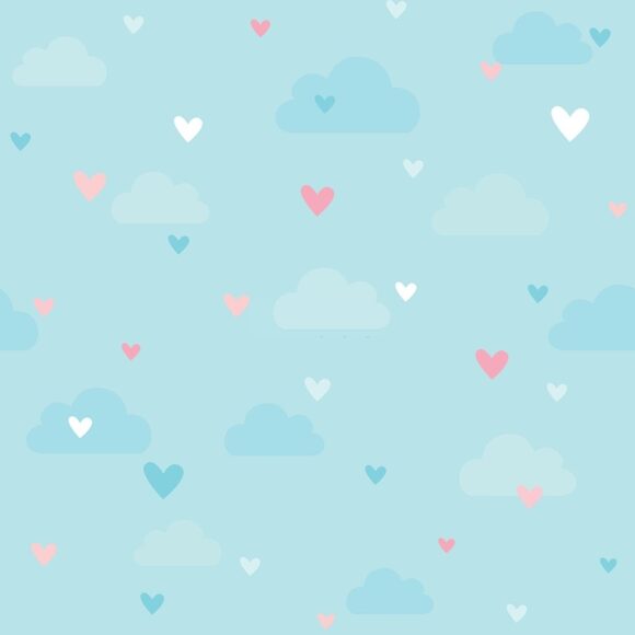 background dễ thương nền xanh và trái tim nhỏ