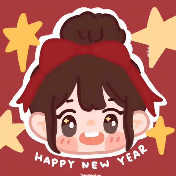Avatar Tết đôi đáng yêu cho nữ