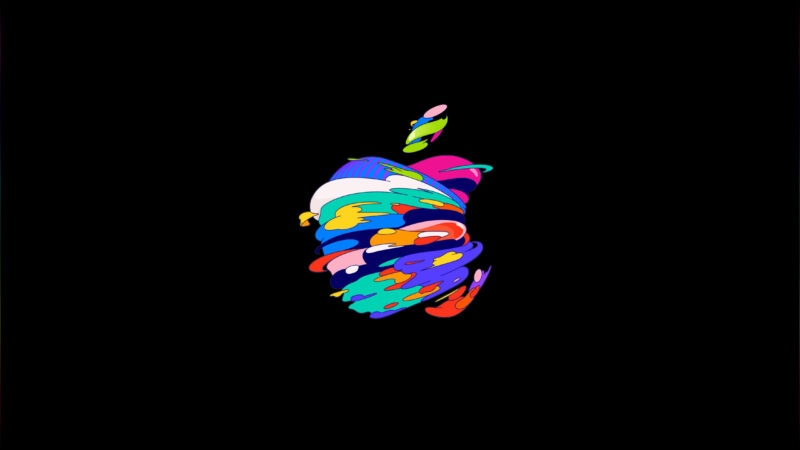 Hình nền 4.5K Táo khuyết sắc màu cho iMac 4480x2520 pixel