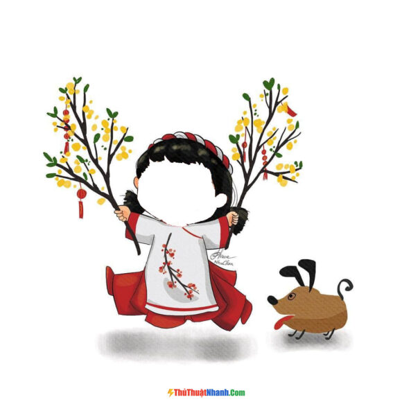 hình ảnh ghép mặt cute làm avatar Tết