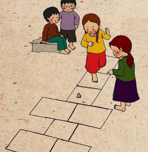 tranh vẽ vui chơi dân gian đẹp, dễ thương