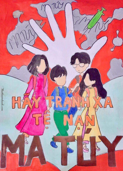 Vẽ tranh phòng chống ma túy đơn giản