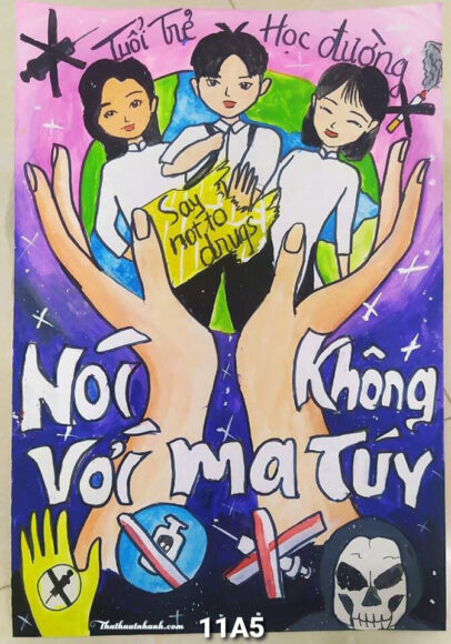 Vẽ tranh phòng chống ma túy đơn giản mà ý nghĩa
