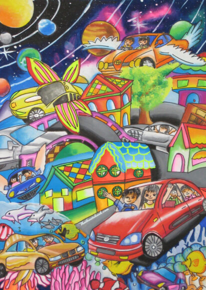 Vẽ tranh thế giới tương lai sáng tạo