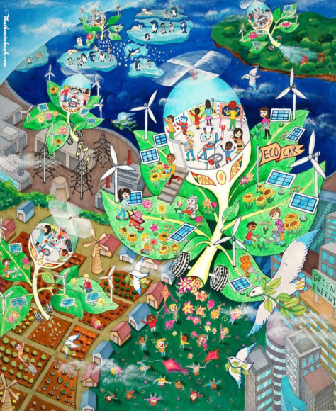 Vẽ tranh thế giới tương lai tuyệt đẹp