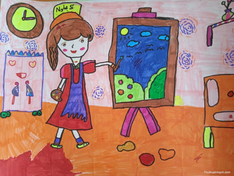 Vẽ tranh ước mơ của em đơn giản