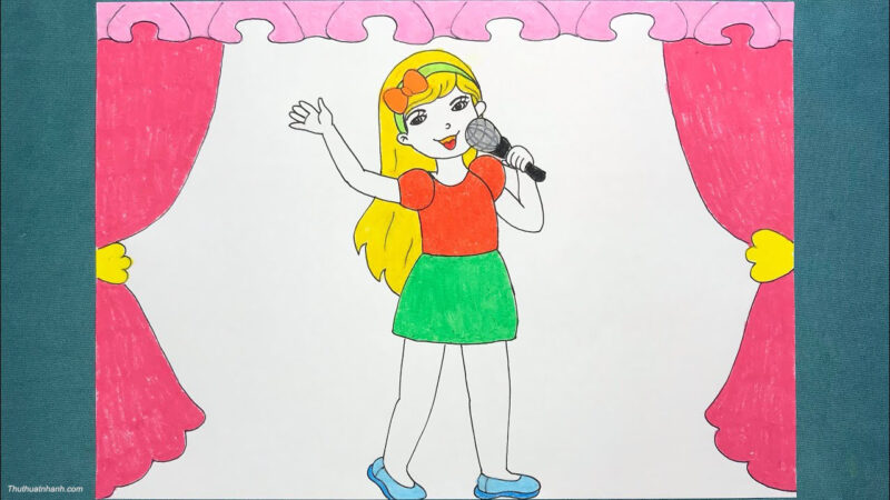 Vẽ tranh ước mơ của em làm ca sĩ