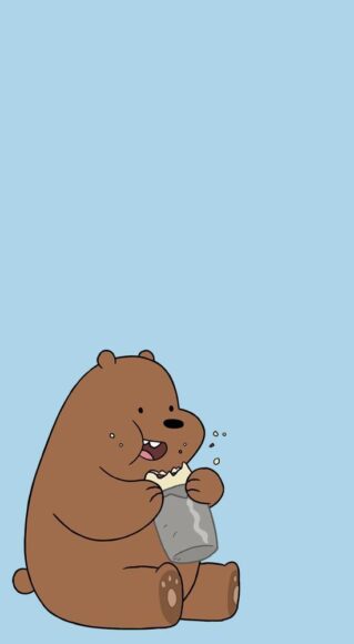 Hình nền We Bare Bear đang ăn
