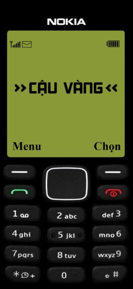 Hình nền điện thoại cục gạch cho iPhone chữ cậu vàng