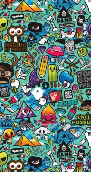 Hình nền graffiti nền xanh