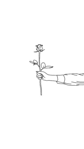 Hình nền trắng cầm hoa