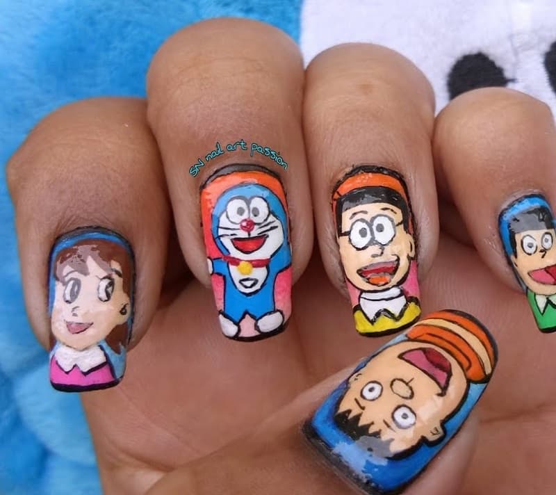 Top 10 mẫu nail Doraemon đáng yêu cho chị em phụ nữ