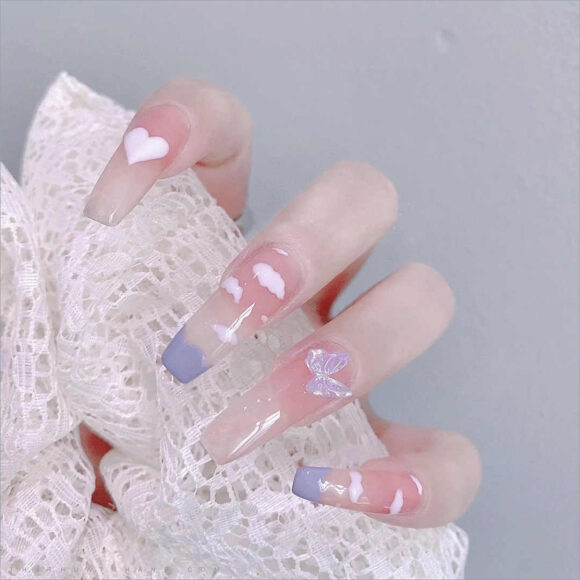 Mẫu nail đám mây