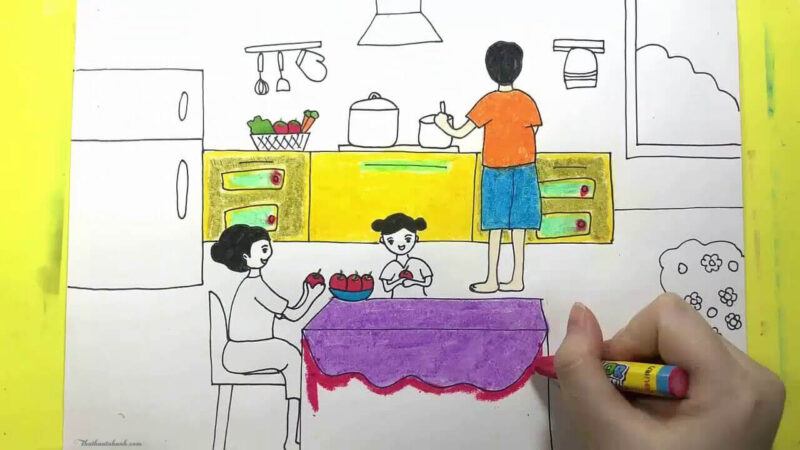 Vẽ tranh cuộc sống, sinh hoạt, vui chơi đơn giản nhất