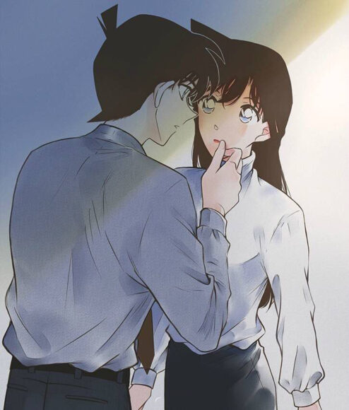Ảnh Shinichi và Ran hôn nhau đáng yêu