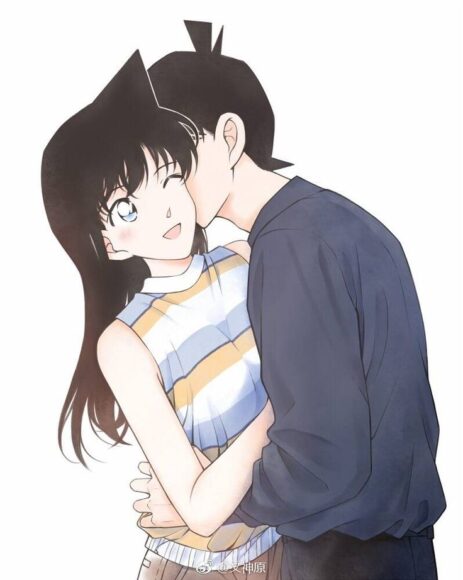Ảnh Shinichi và Ran hôn nhau đẹp dễ thương