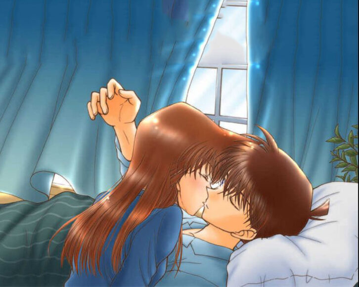 Ảnh Shinichi và Ran hôn nhau ngọt ngào