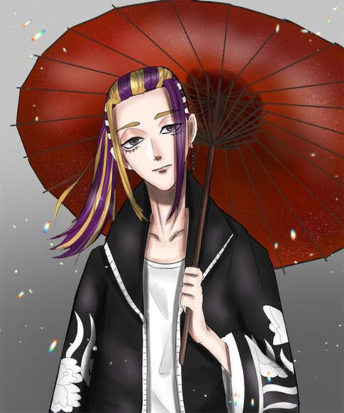 Ảnh Wakasa cầm ô