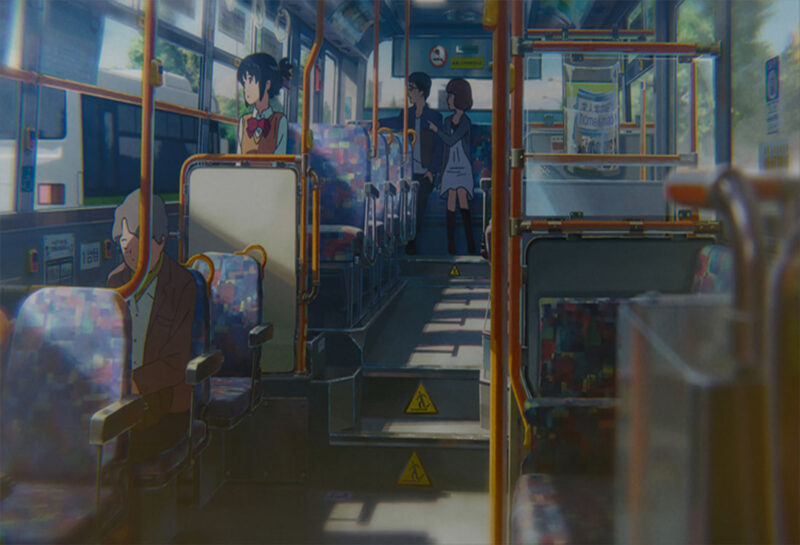 Ảnh Your Name Mitsuha trên xe bus
