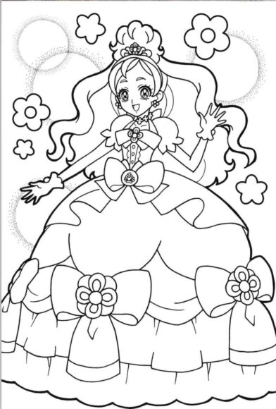 Ảnh anime không màu chibi công chúa