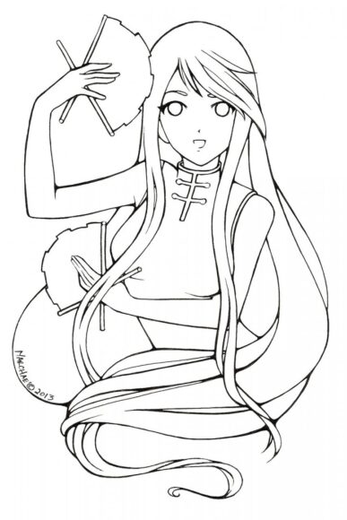 Ảnh anime không màu girl xinh