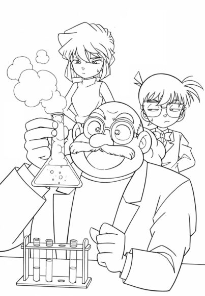 Hình Anime không màu thám tử conan