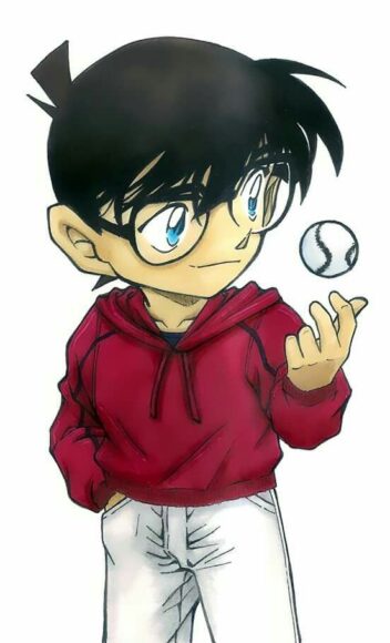 Hình Conan ngầu cầm quả bóng