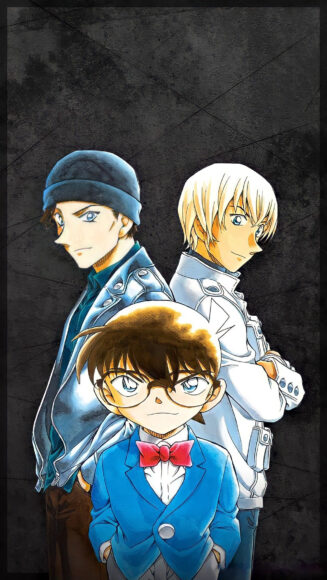 Hình Conan ngầu đứng cùng Akai và Amuro