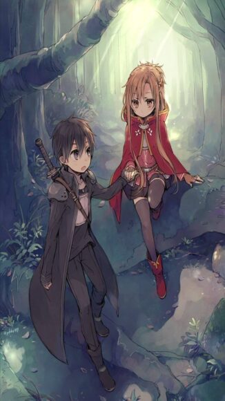 Hình Kirito và Asuna chibi cute