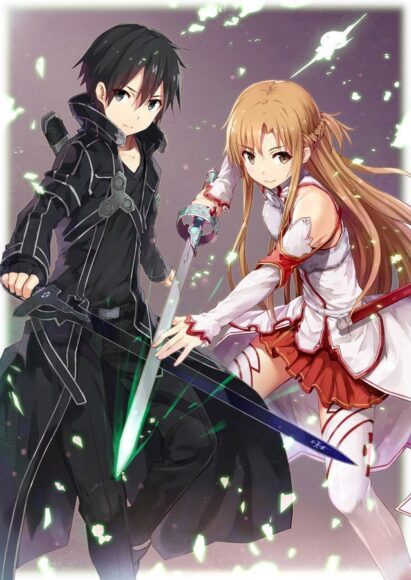 Hình Kirito và Asuna song kiếm