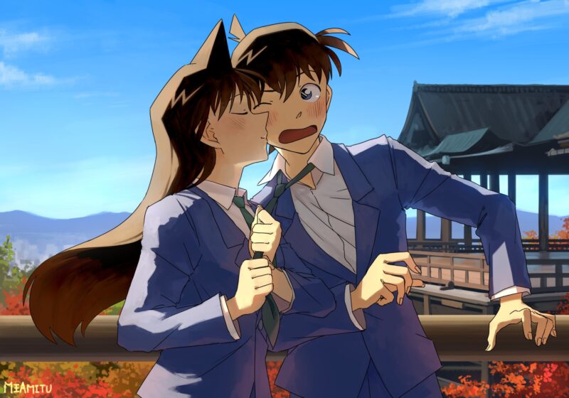 Hình Shinichi và Ran hôn nhau cute