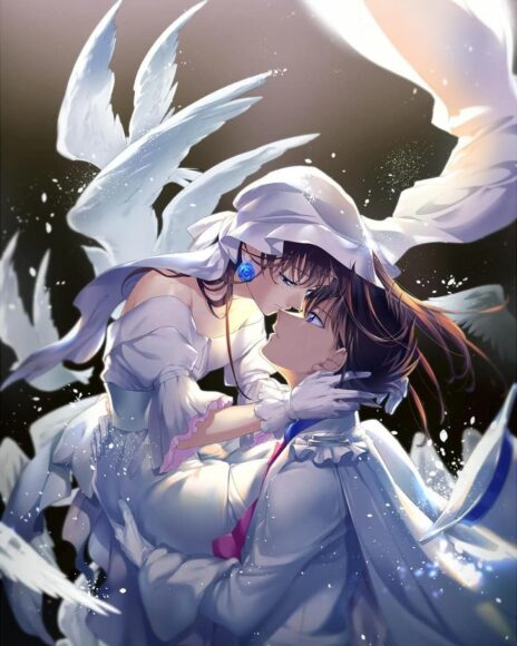 Hình Shinichi và Ran hôn nhau đẹp tuyệt