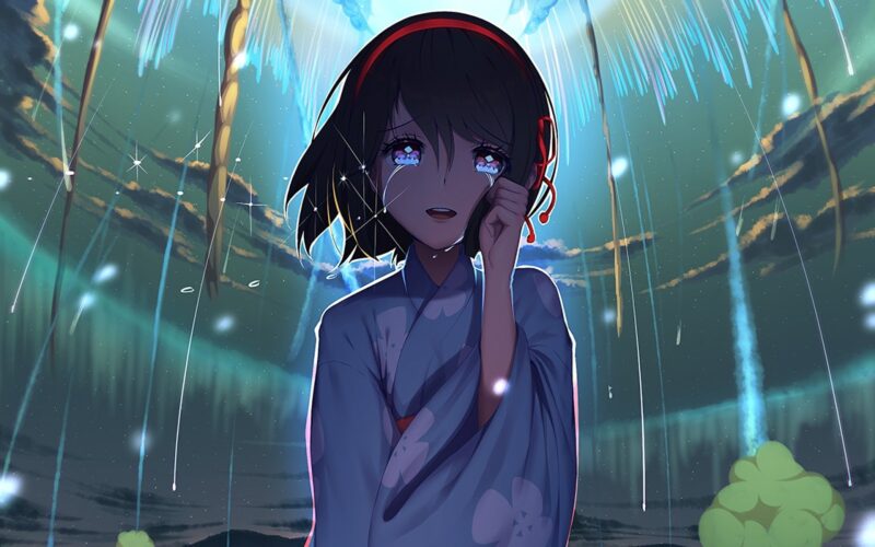 Hình Your Name Mitsuha khóc