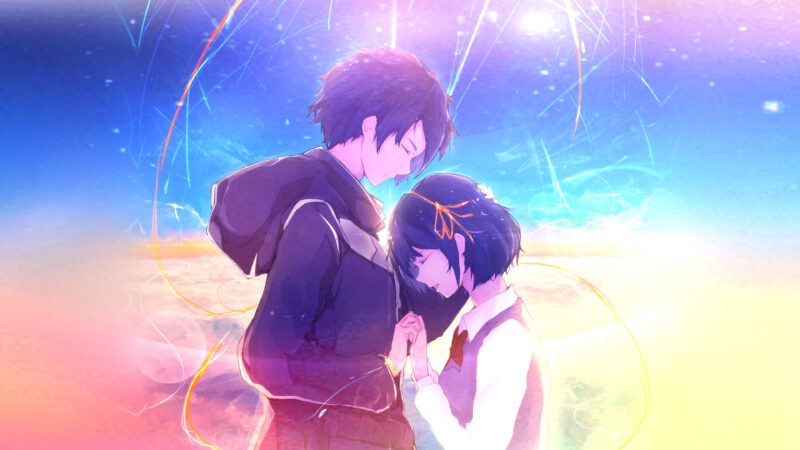 Hình Your Name Taki và Mitsuha ôm nhau