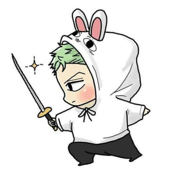 Hình Zoro chibi tai thỏ