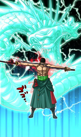 Hình Zoro ngầu bên rồng thần