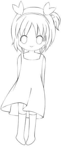 Hình ảnh Anime không màu cô bé xinh xắn