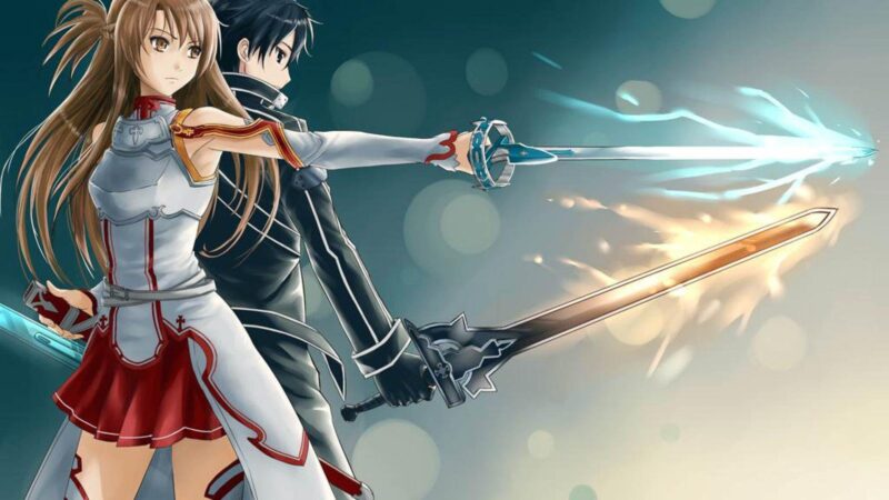 Hình ảnh Kirito và Asuna cùng chiến đấu