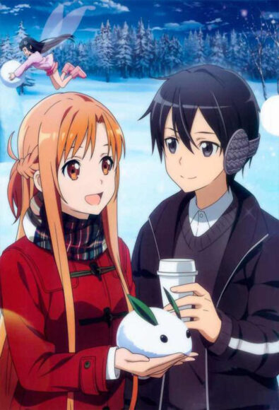 Hình ảnh Kirito và Asuna trong mùa đông