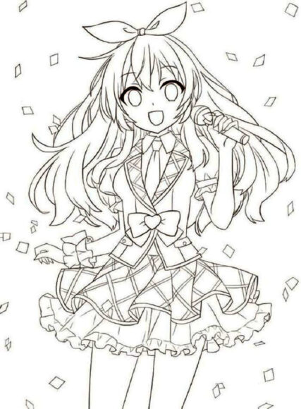 Hình anime không màu đẹp dễ thương