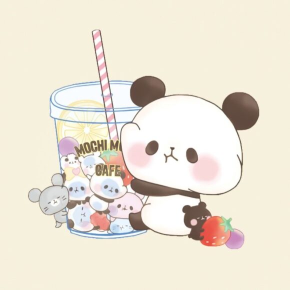 Hình avatar gấu uống trà sữa